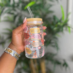 Pregnancy affirmation glass can