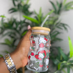 Red Kitten Strawberry Glass Can