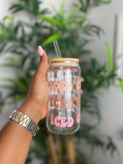 Iced Coffee Please Glass Cup