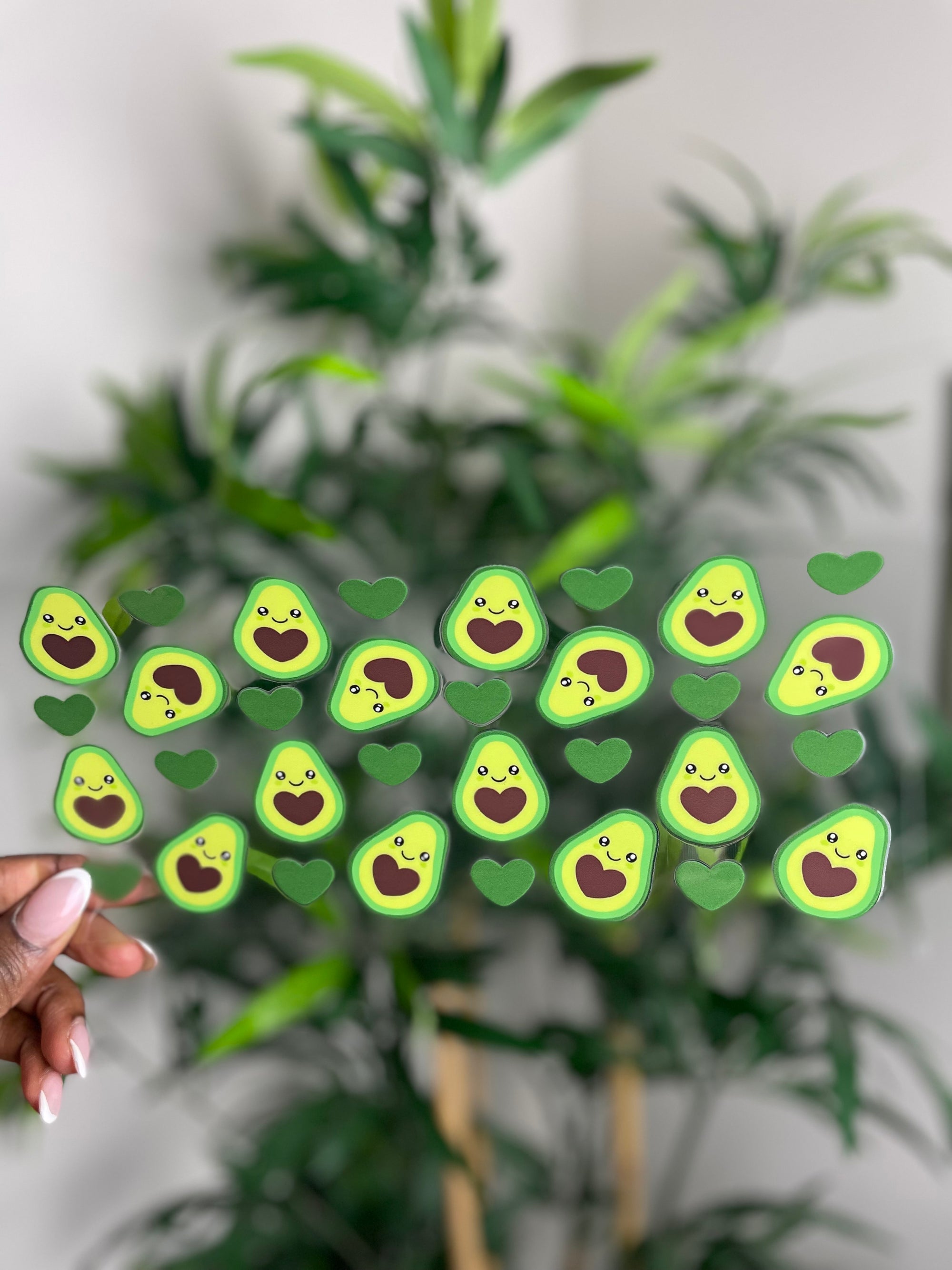 Smiley Avocado Glass Can