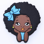Little black girl with Afro croc charm