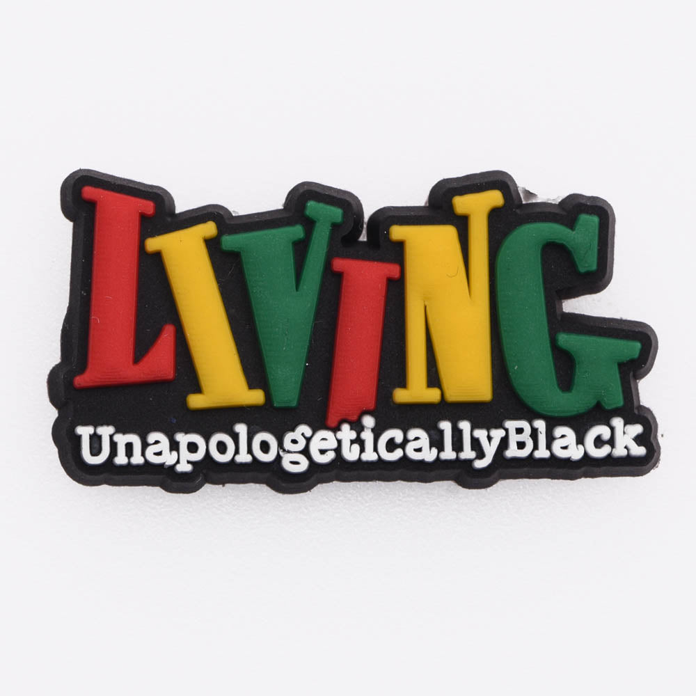 Living unapologetically black croc charm