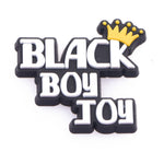 Black boy Joy crown croc charm